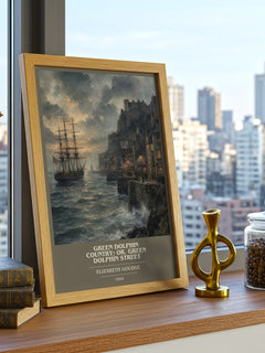Green Dolphin Country; or, Green Dolphin Street book cover print framed by window – literary home decor