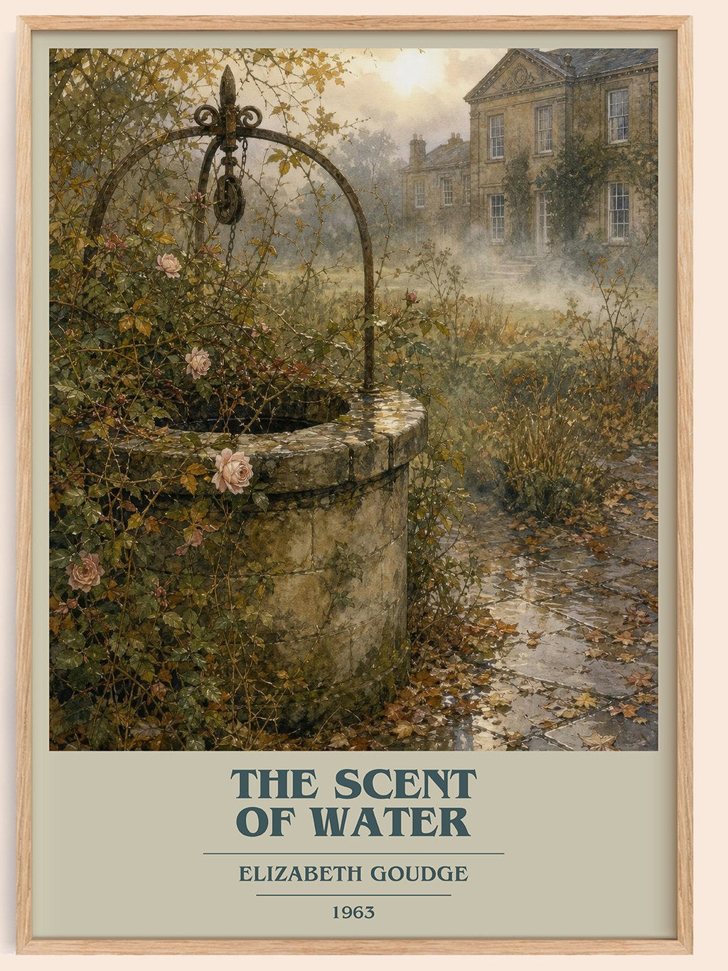 The Scent of Water book cover book poster by Elizabeth Goudge – framed literary art print