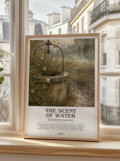 The Scent of Water bookish poster colour and style options – Elizabeth Goudge book art