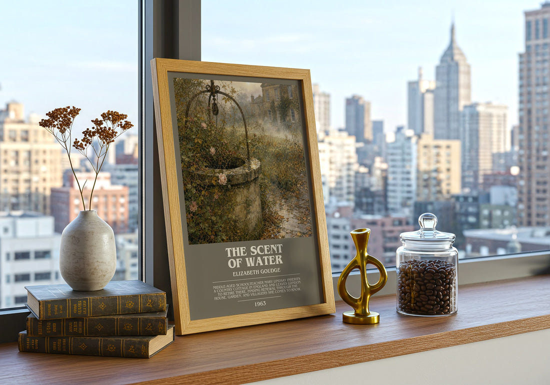 The Scent of Water bookish print framed by window – literary home decor