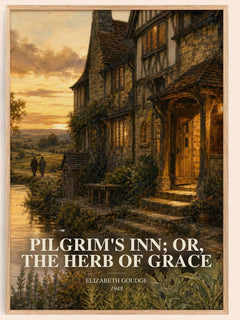 Pilgrim's Inn; or, The Herb of Grace watercolour book poster by Elizabeth Goudge – framed literary art print