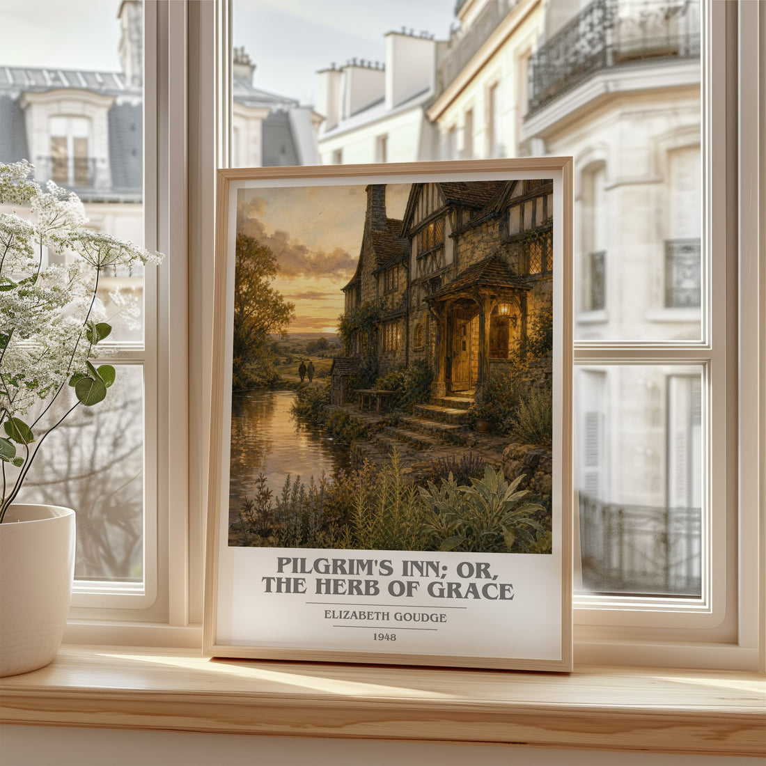 Pilgrim's Inn; or, The Herb of Grace book cover poster colour and style options – Elizabeth Goudge book art