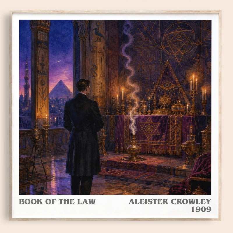 Book of the Law literary book poster by Aleister Crowley – framed literary art print