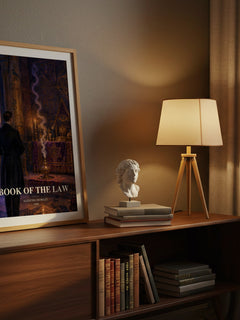 Book of the Law watercolour print on bookshelf – Aleister Crowley fan gift