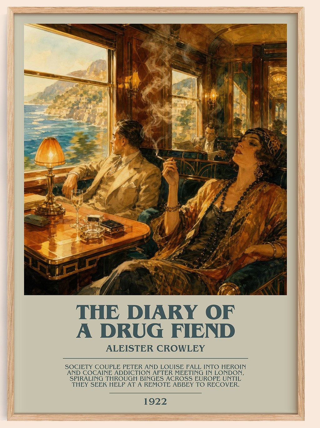 The diary of a drug fiend bookish book poster by Aleister Crowley – framed literary art print