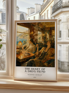 The diary of a drug fiend book cover poster colour and style options – Aleister Crowley book art