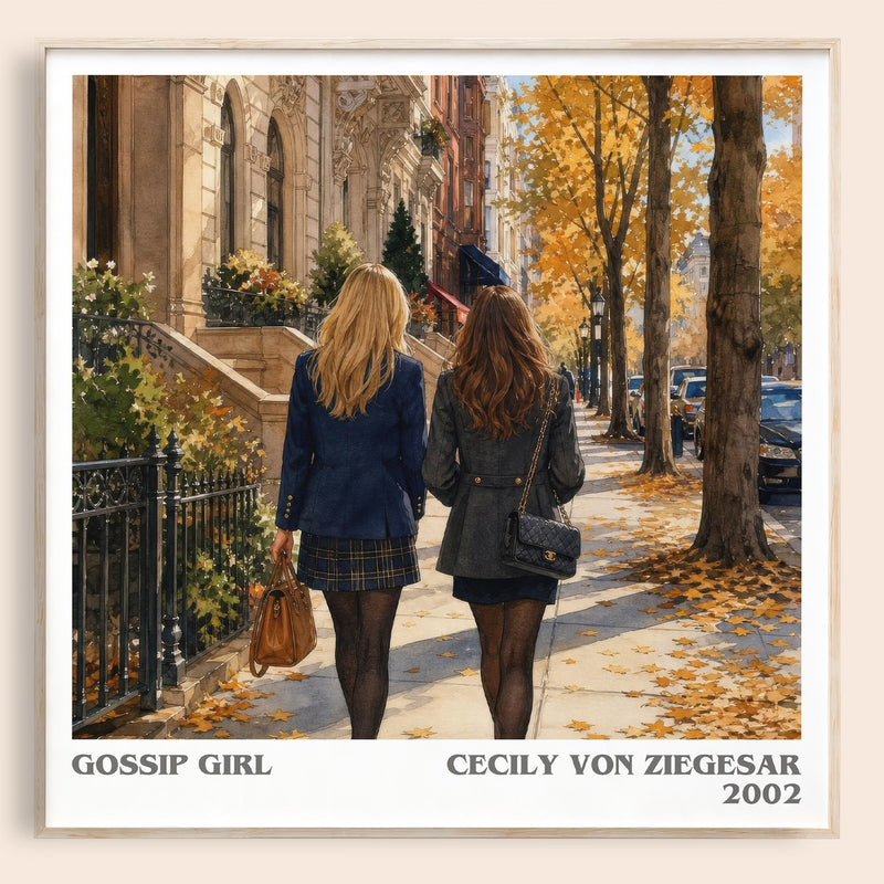 Gossip Girl literary book poster by Cecily von Ziegesar – framed literary art print