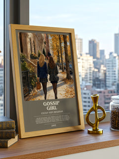 Gossip Girl bookish print framed by window – literary home decor