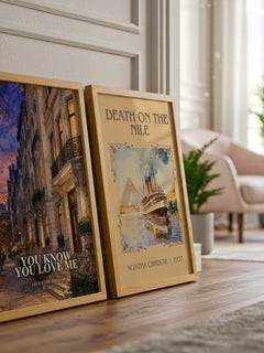You Know You Love Me watercolour print framed by window – literary home decor