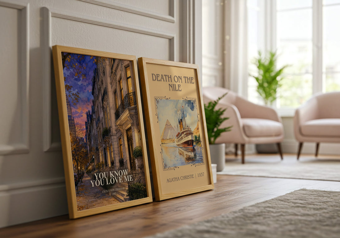 You Know You Love Me watercolour print framed by window – literary home decor