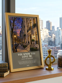 You Know You Love Me bookish print framed by window – literary home decor