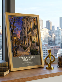 You Know You Love Me book cover print framed by window – literary home decor