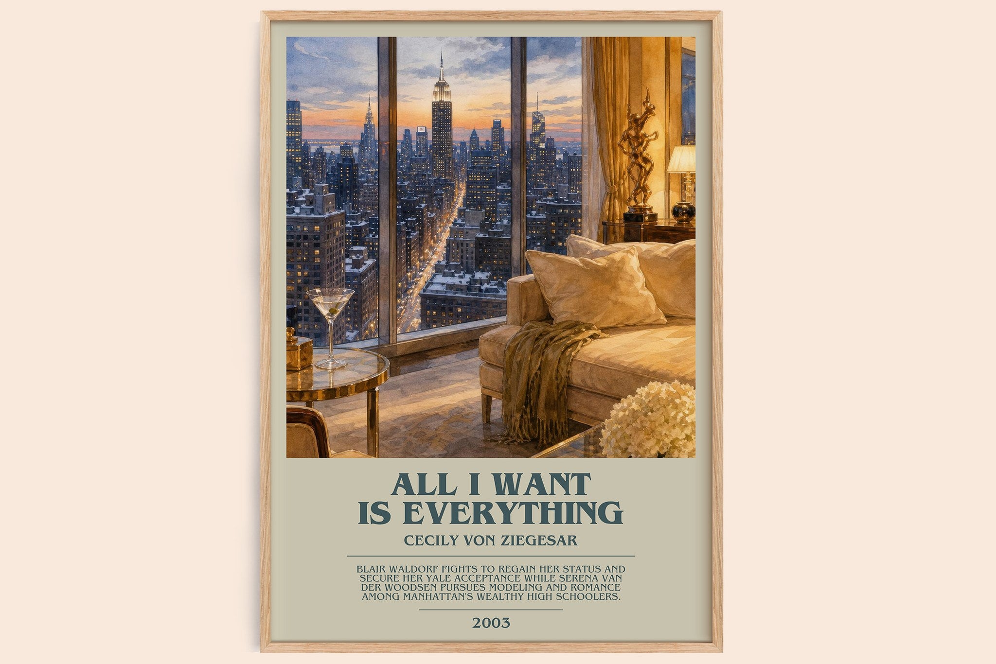 All I Want Is Everything Bookish Wall Art by Cecily von Ziegesar