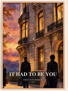 It Had to Be You watercolour book poster by Cecily von Ziegesar – framed literary art print