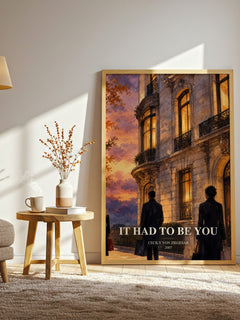 It Had to Be You watercolour print in frame leaning in hallway – young adult wall art