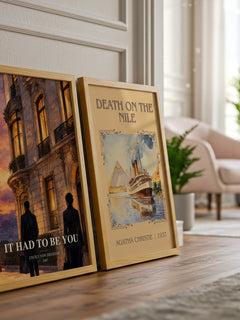 It Had to Be You watercolour print framed by window – literary home decor