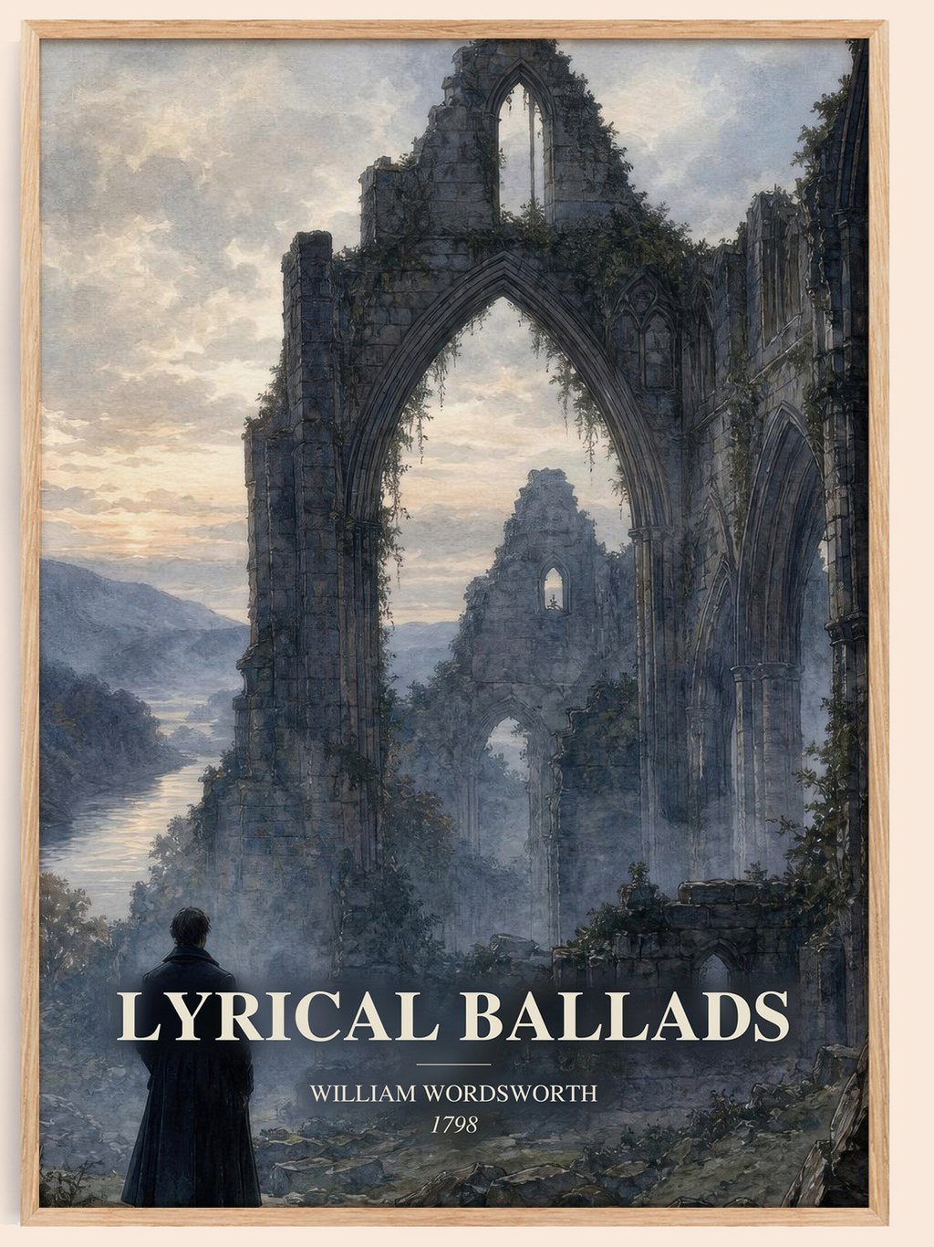 Lyrical Ballads watercolour book poster by William Wordsworth – framed literary art print