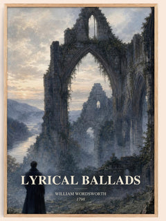 Lyrical Ballads watercolour book poster by William Wordsworth – framed literary art print