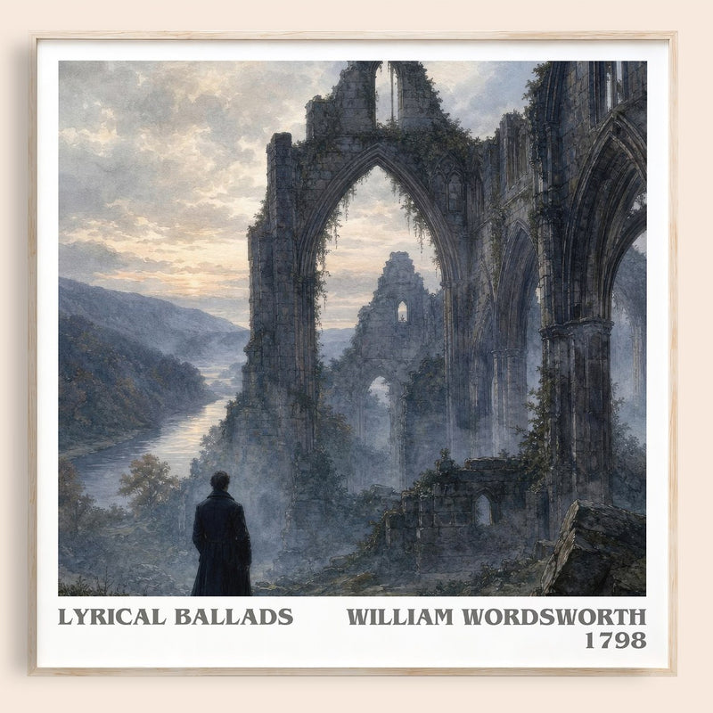 Lyrical Ballads literary book poster by William Wordsworth – framed literary art print