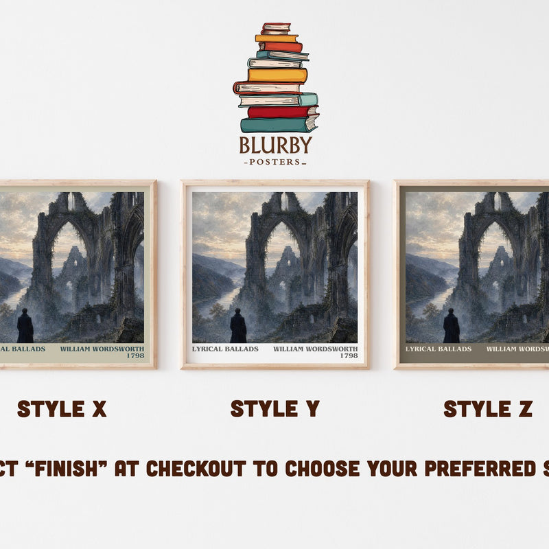 Lyrical Ballads literary print in frame leaning in hallway – poetry wall art