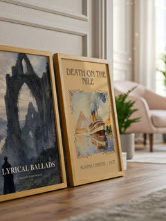 Lyrical Ballads watercolour print framed by window – literary home decor