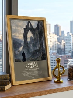 Lyrical Ballads bookish print framed by window – literary home decor