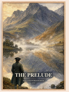 The prelude watercolour book poster by William Wordsworth – framed literary art print
