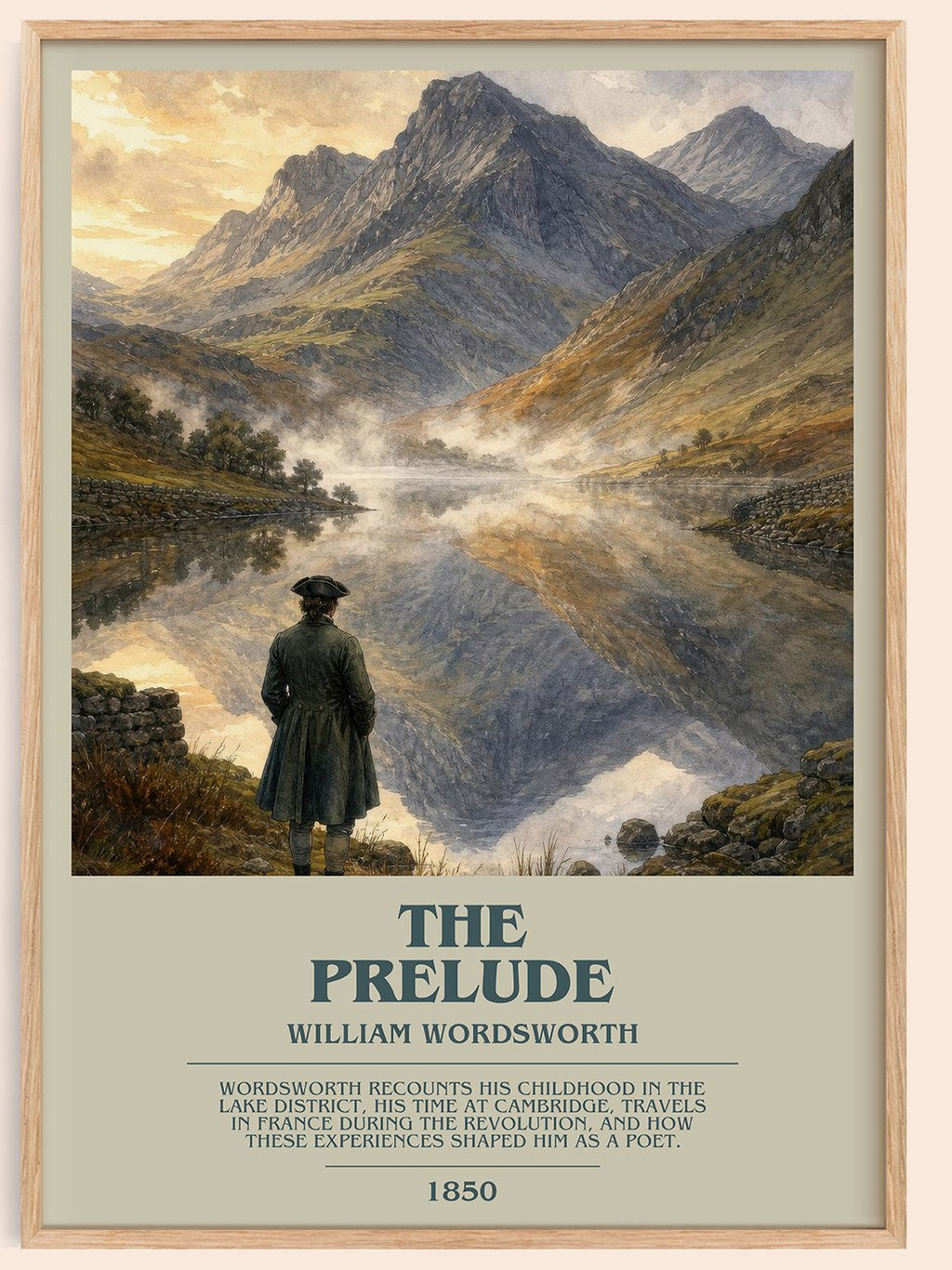 The prelude bookish book poster by William Wordsworth – framed literary art print
