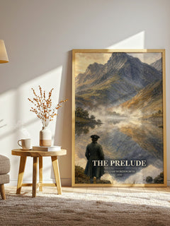 The prelude watercolour print in frame leaning in hallway – poetry wall art