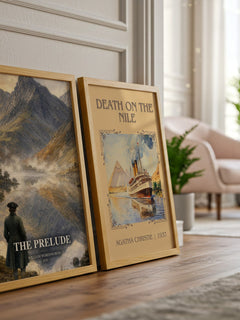 The prelude watercolour print framed by window – literary home decor