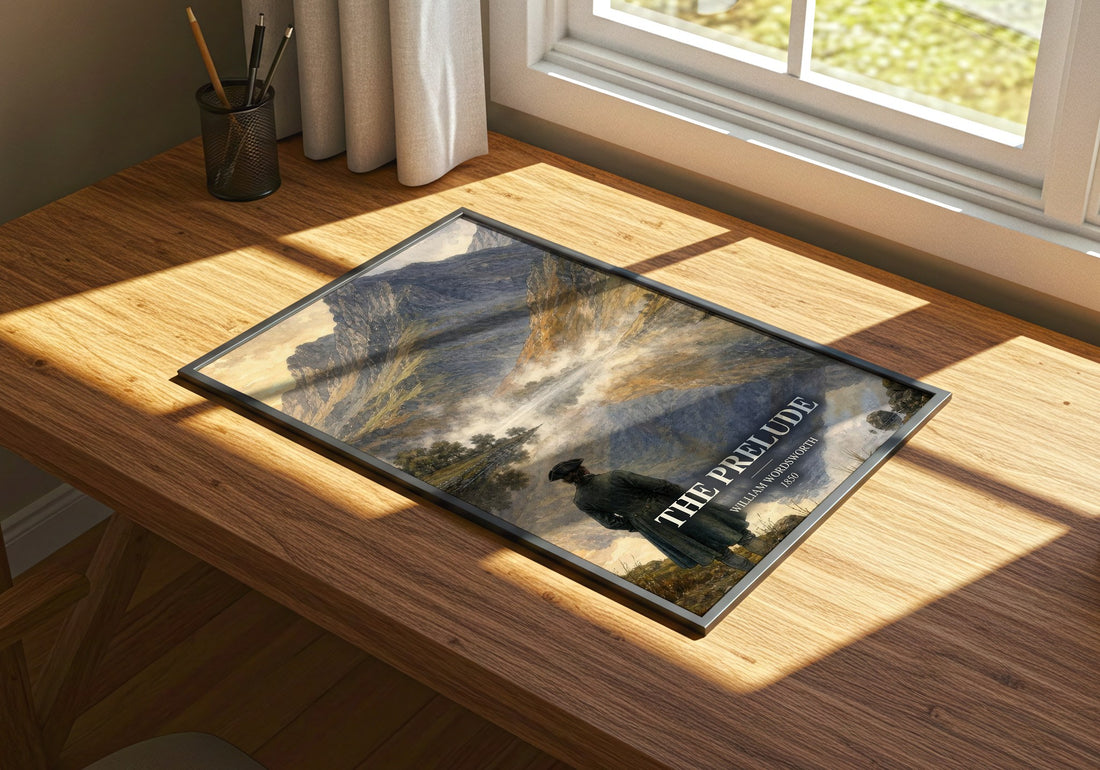 The prelude watercolour book poster framed on wall – poetry wall art