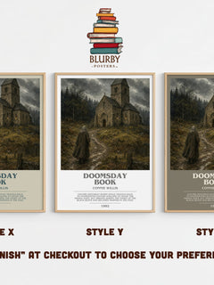 Doomsday book bookish print in frame leaning in hallway – sci fi wall art
