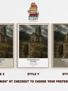 Doomsday book book cover print in frame leaning in hallway – sci fi wall art