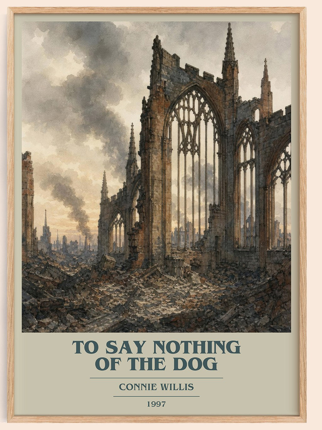 To Say Nothing of the Dog book cover book poster by Connie Willis – framed literary art print