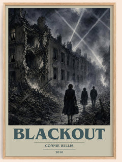 Blackout book cover book poster by Connie Willis – framed literary art print