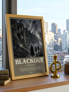 Blackout bookish print framed by window – literary home decor