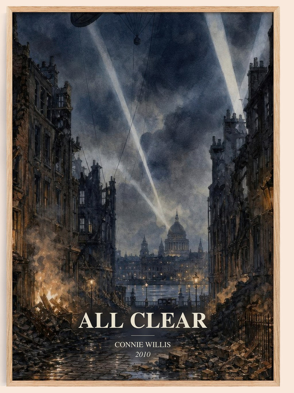 All Clear watercolour book poster by Connie Willis – framed literary art print