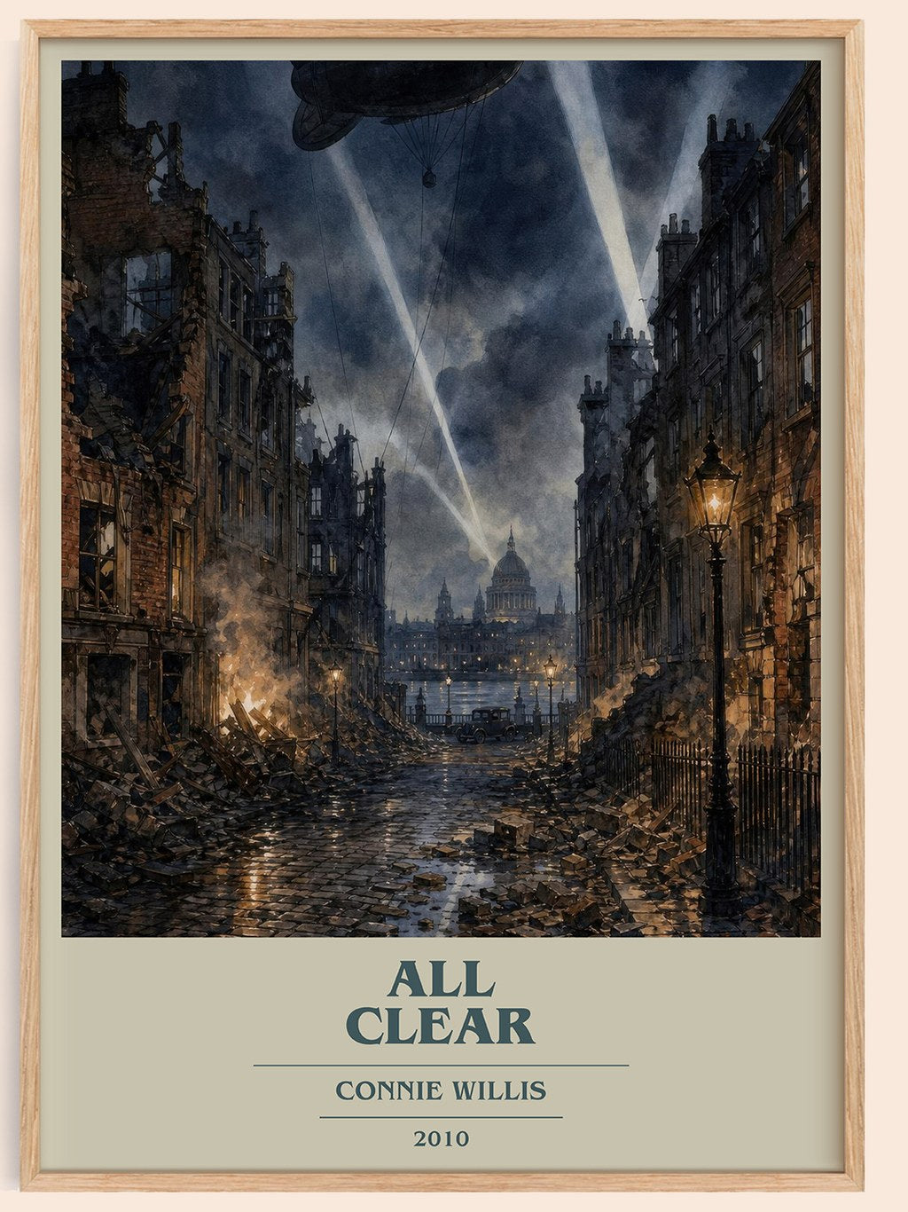 All Clear book cover book poster by Connie Willis – framed literary art print