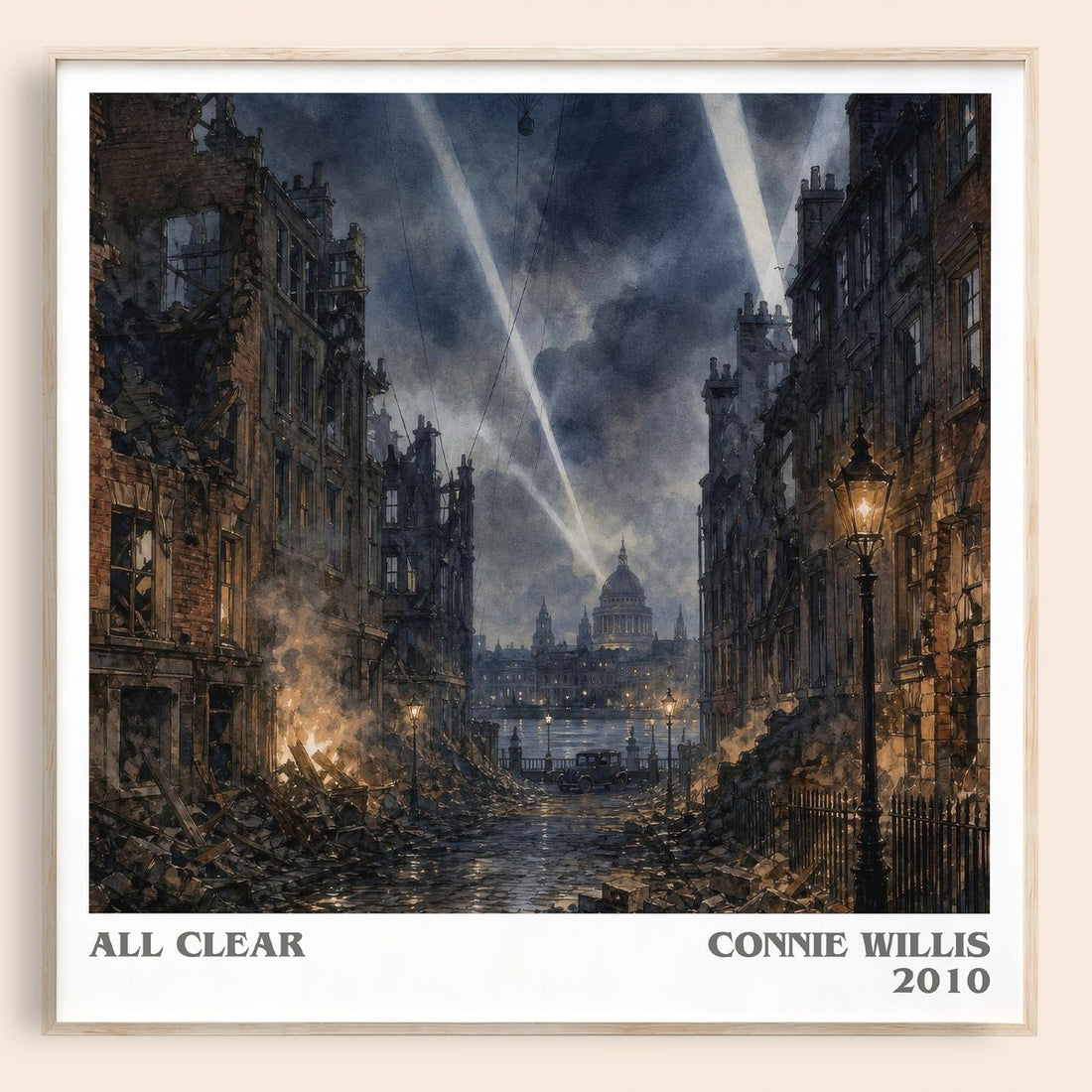 All Clear literary book poster by Connie Willis – framed literary art print