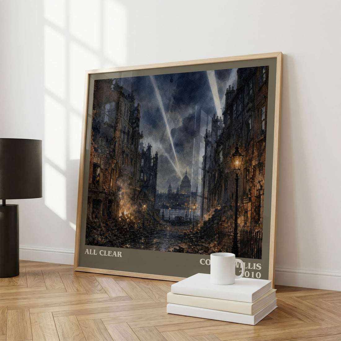 All Clear literary print framed by window – literary home decor