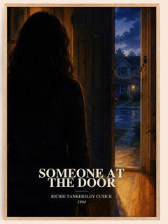 Someone at the door watercolour book poster by Richie Tankersley Cusick – framed literary art print
