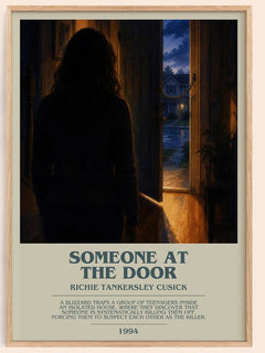 Someone at the door bookish book poster by Richie Tankersley Cusick – framed literary art print