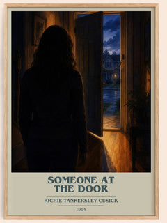 Someone at the door book cover book poster by Richie Tankersley Cusick – framed literary art print