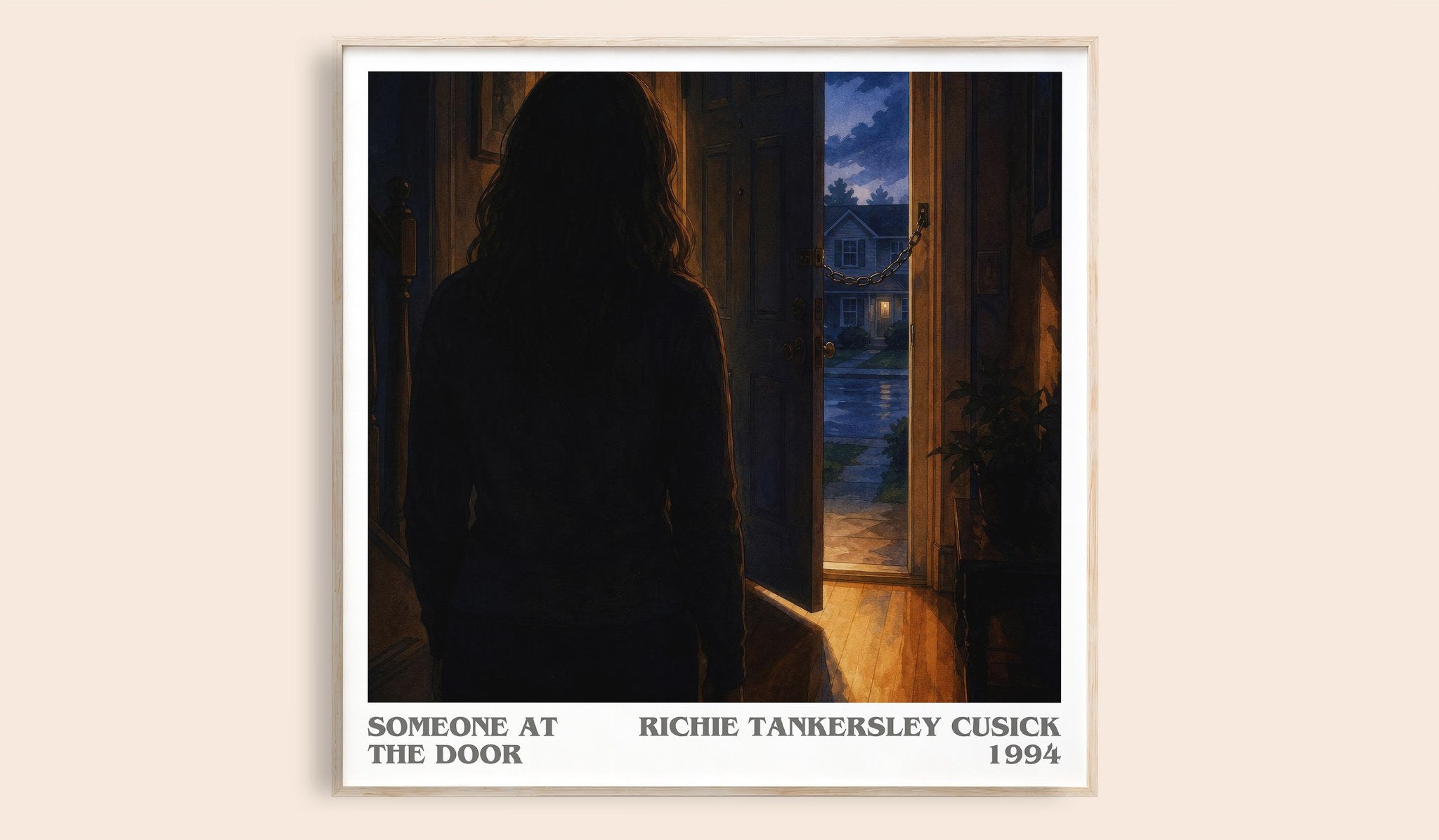 Someone at the door Literary Art Print by Richie Tankersley Cusick