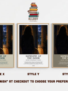 Someone at the door bookish print in frame leaning in hallway – thriller wall art