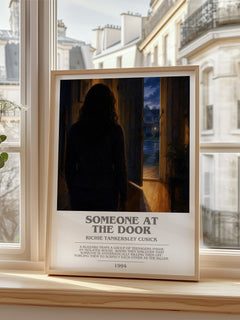 Someone at the door bookish poster colour and style options – Richie Tankersley Cusick book art
