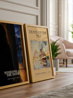 Someone at the door watercolour print framed by window – literary home decor