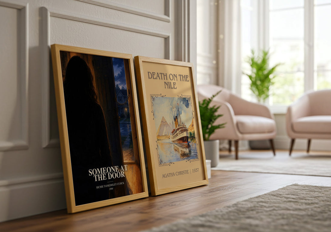 Someone at the door watercolour print framed by window – literary home decor