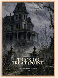 Trick or Treat (Point) watercolour book poster by Richie Tankersley Cusick – framed literary art print