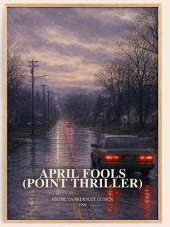 April Fools (Point Thriller) watercolour book poster by Richie Tankersley Cusick – framed literary art print